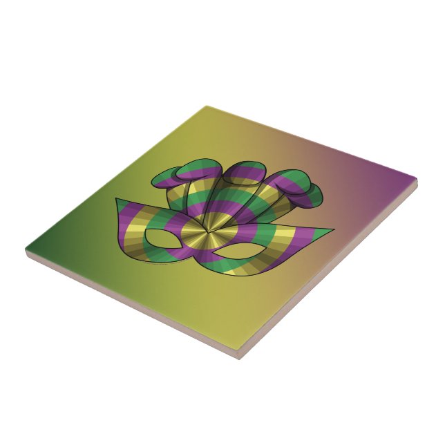 Mardi Gras Mask Tile Fliese (Seite)