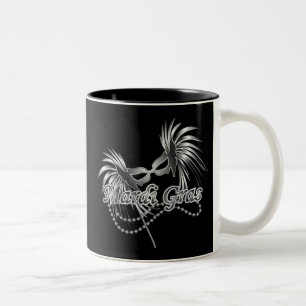 Mardi Gras Mask Zweifarbige Tasse