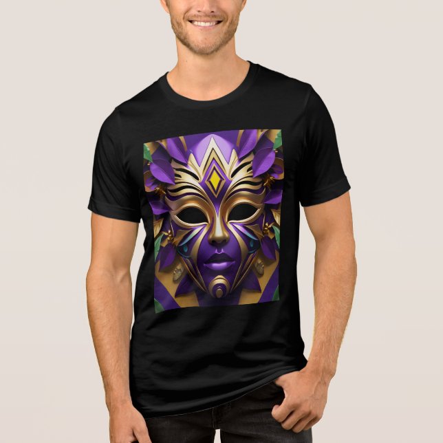 Mardi Gras Maske 1 Karneval Geist Männer Tri-Blend Shirt (Vorderseite)