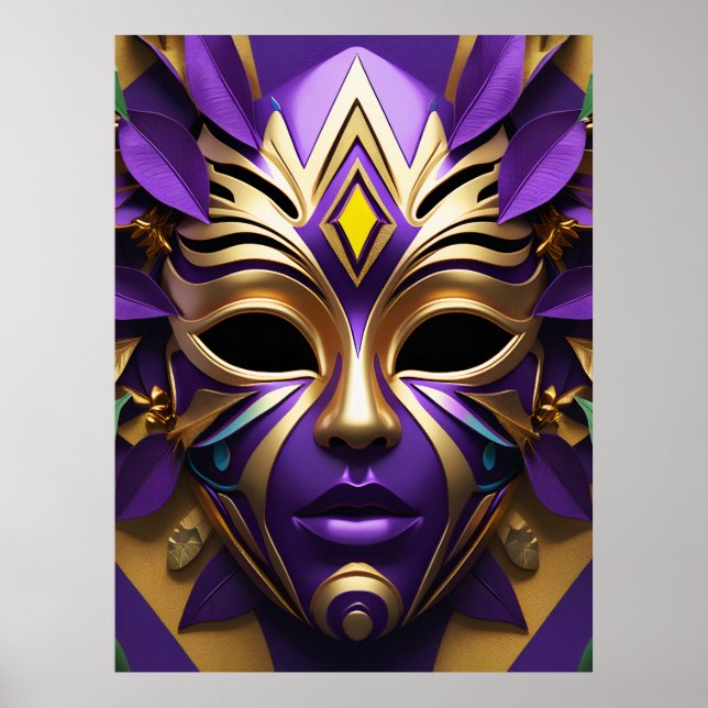 Mardi Gras Maske 1 Karneval Spirit Poster (Vorne)