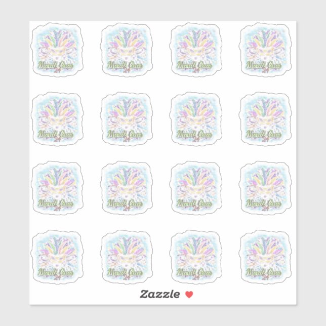 Mardi Gras Maske! Aufkleber (Blatt)