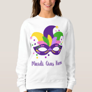 Mardi Gras Maske Beads Personalisiertes Outfit Sweatshirt