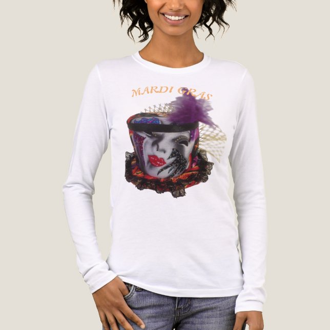 Mardi Gras Maske Bunt Tri-Blend Shirt (Vorderseite)