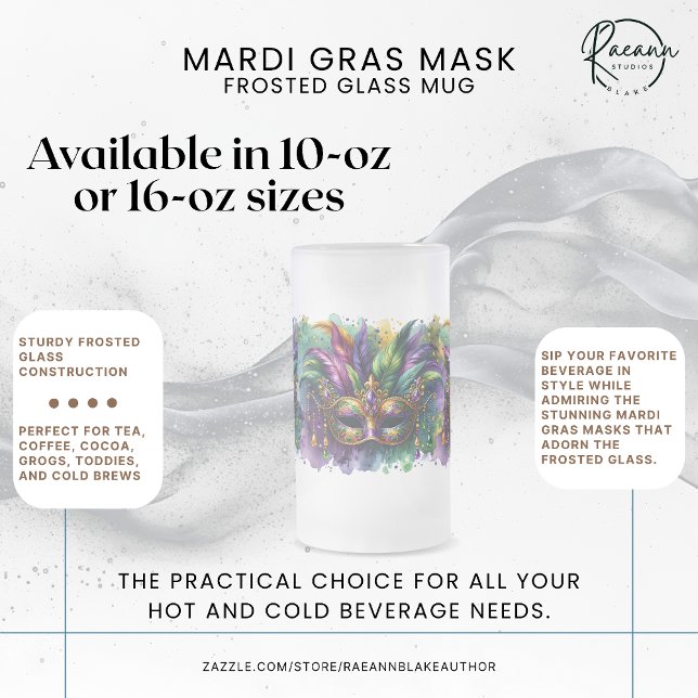 Mardi Gras Maske Frostglas Tasse (Von Creator hochgeladen)