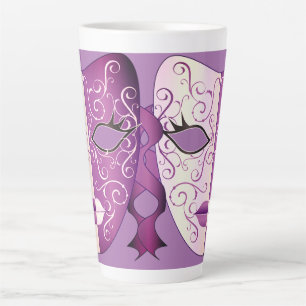 Mardi Gras Maske Latte Tasse II 17 oz