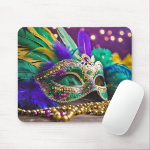 Mardi Gras Maske mit Federn Mousepad