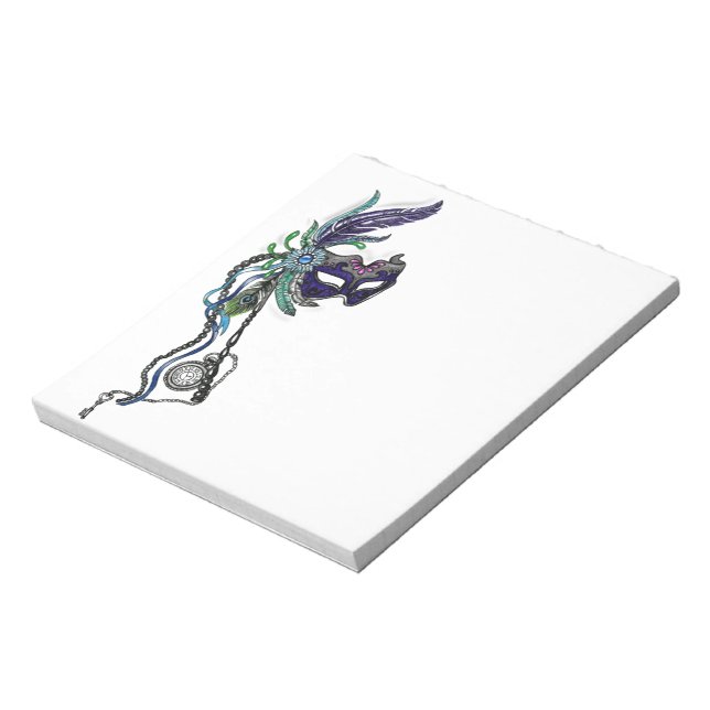 Mardi Gras Maske mit Taschenuhr Notizblock (Rotiert)