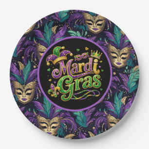 Mardi Gras-Maske Pappteller