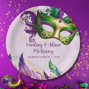 Mardi Gras-Maske  Pappteller