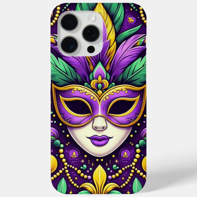 Mardi Gras maske/perlen/Lilie Case-Mate iPhone Hülle (Rückseite)