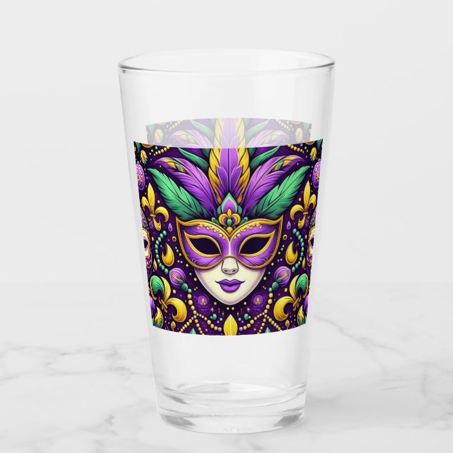 Mardi Gras maske/perlen/Lilie Glas (Vorderseite)