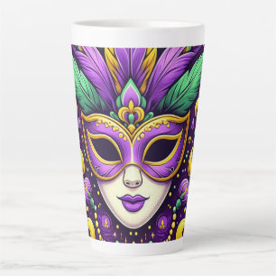 Mardi Gras maske/perlen/Lilie Milchtasse