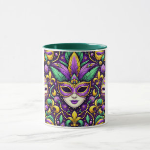 Mardi Gras maske/perlen/Lilie Tasse