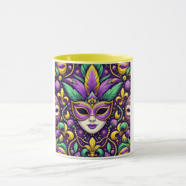 Mardi Gras maske/perlen/Lilie Tasse (Zentrum)