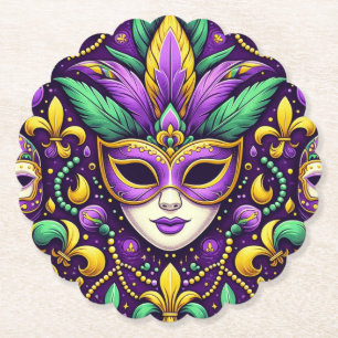 Mardi Gras maske/perlen/Lilie Untersetzer