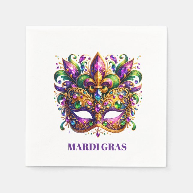 Mardi Gras Maske  Serviette (Vorderseite)