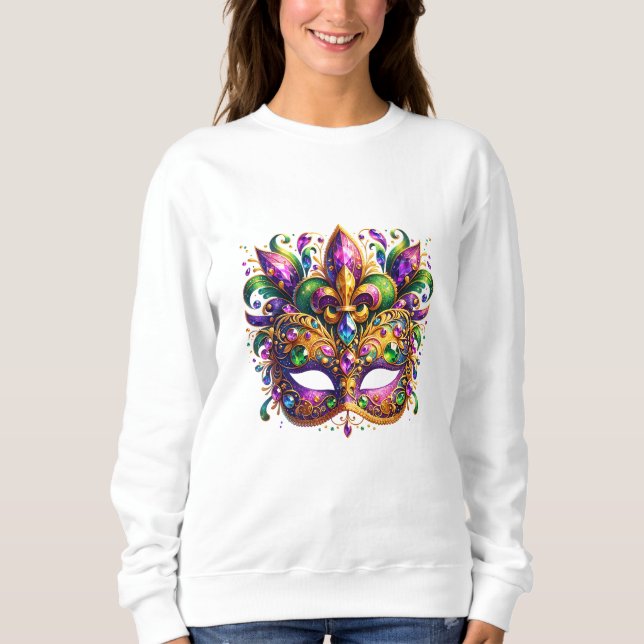 Mardi Gras Maske  Sweatshirt (Vorderseite)
