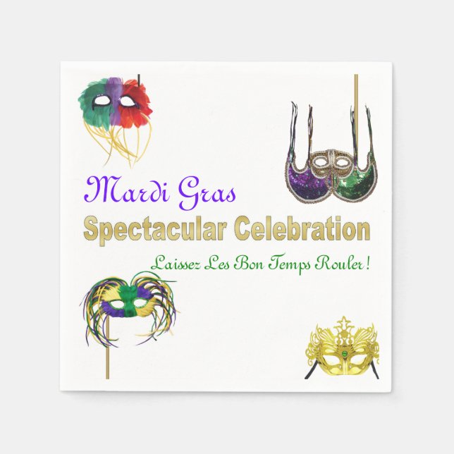 Mardi Gras Masken 1 Serviette (Vorderseite)