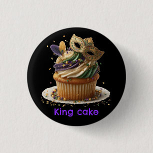 Mardi Gras Masken-Cupcake-Feier Button