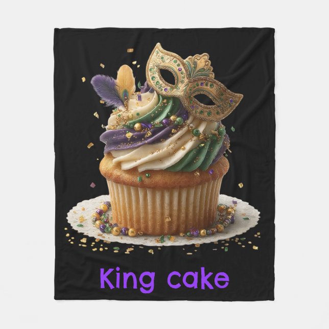 Mardi Gras Masken-Cupcake-Feier Fleecedecke (Vorderseite)