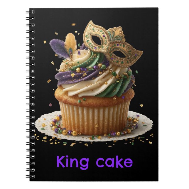 Mardi Gras Masken-Cupcake-Feier Notizblock (Vorderseite)