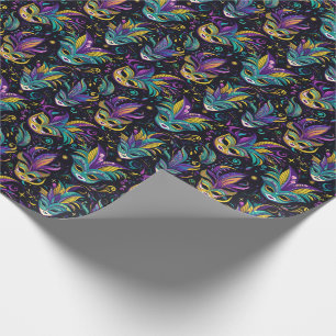 Mardi Gras Masken Muster Geschenkpapier
