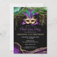 Mardi Gras Maskenball-Einladung