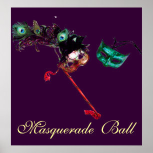 MARDI GRAS MASKENBALL ,Lila Poster