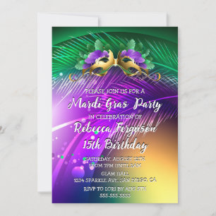 Mardi Gras Maskenball Party Einladung