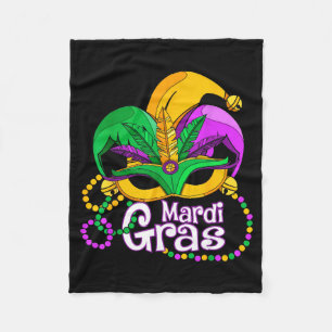 Mardi Gras Maskenfeder Narr Fleecedecke