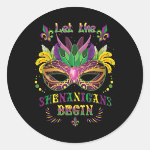 Mardi Gras Maskenkostüm Lass Die Shenanigans fange Runder Aufkleber