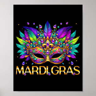 Mardi Gras Maskenperlen Karneval Frauen Mädchen Ki Poster