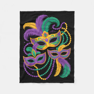 Mardi Gras Maskerade Maske Perlen Feder Karneval Fleecedecke