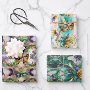 Mardi Gras Masks Geschenkpapier Set
