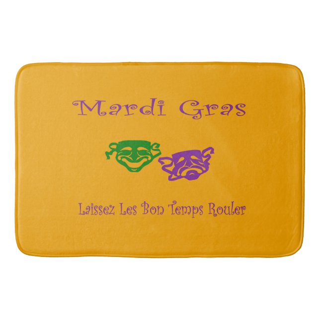 Mardi Gras Masks Rouler Badematte (Vorderseite)