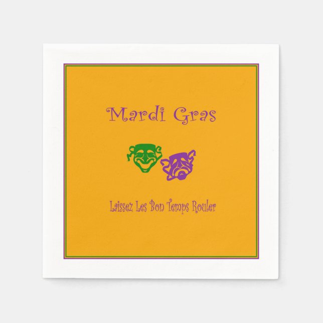 Mardi Gras Masks Rouler Serviette (Vorderseite)