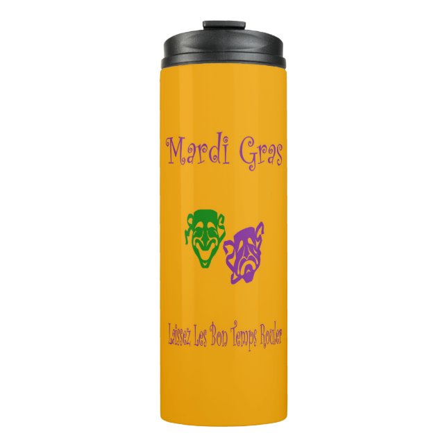 Mardi Gras Masks Rouler Thermosbecher (Vorderseite)