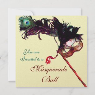 MARDI GRAS MASQUERADE BALL Champagner Metallisch Einladung