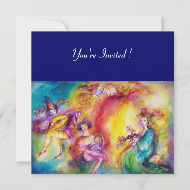 Mardi Gras Masquerade Ball Einladung (Vorderseite)