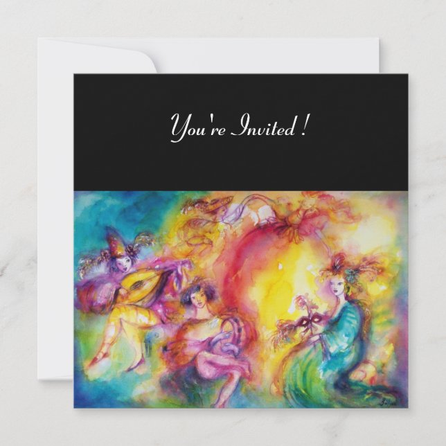 Mardi Gras Masquerade Ball Einladung (Vorderseite)