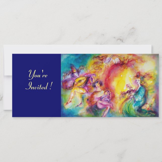 Mardi Gras Masquerade Ball Einladung (Vorderseite)