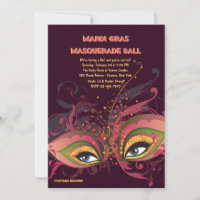 Mardi Gras Masquerade Ball Einladung