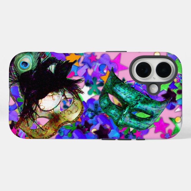 MARDI GRAS MASQUERADE BALL MASK Konfetti Case-Mate iPhone Hülle (Rückseite (Horizontal))