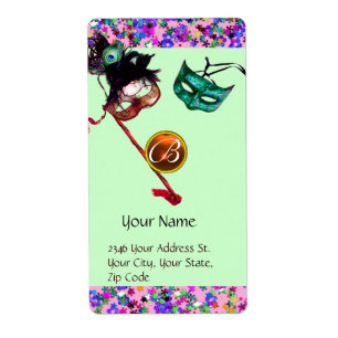 MARDI GRAS MASQUERADE Confetti-Edelstein-Monogramm