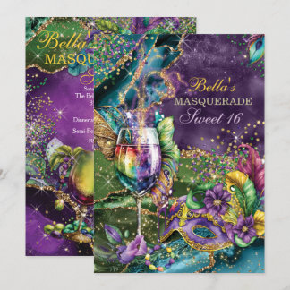 Mardi Gras Masquerade Geburtstagsparty Einladungen