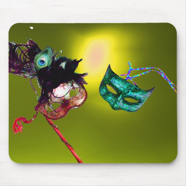 MARDI GRAS MASQUERADE gelb Mousepad (Vorne)