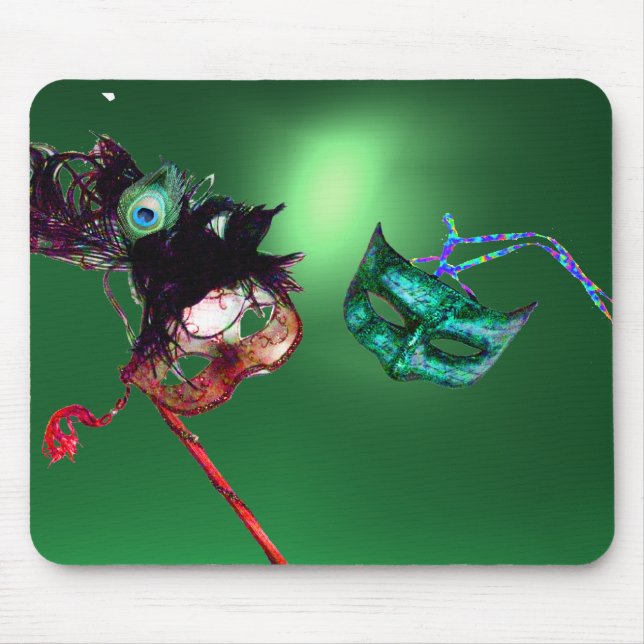 MARDI GRAS MASQUERADE grün Mousepad (Vorne)
