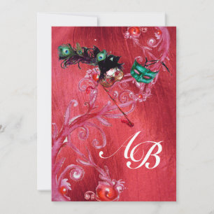 MARDI GRAS MASQUERADE, MAGIC BERRIES MONOGRAMM Sei Einladung