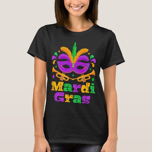 Mardi Gras Masquerade Mask Carnival Celebration T-Shirt (Vorderseite)