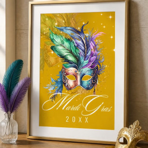 Mardi Gras Masquerade Mask Goldplakat Poster